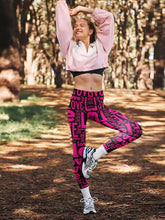 Trendy Love Letter Pattern Printing Fitness Middle Waist Leggins Mssza