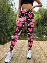 Trendy Love Print Slim-Fit Elastic Waist Tights Pants Mssza