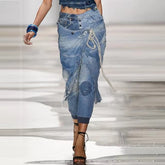 Trendy Polyester High Waist High Street Wide Leg Pants Mssza