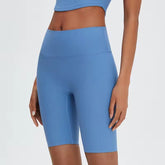 Trendy Ribbed High Waisted Cycling Sports Shorts Mssza