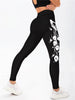 Trendy Seamless Skull Printed Ankle-Length Yoga Pants Mssza