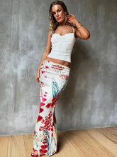 Trendy Simple Bottoms Colorful Print Stretch Ankle Length Skirts Streetwear Mssza