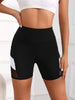 Trendy Tummy Tuck Exercise High Waisted Mesh Yoga Shorts with Pockets Mssza