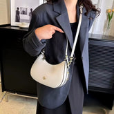 Elegant Solid splicing Versatile Leisure Leather Horizontal square Simple Shoulder Bag Mssza