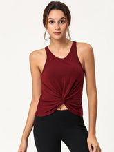 Twist Knot Pure Color Fitness Yoga Tank Top Mssza