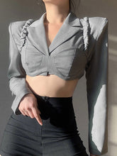 Two Piece Sets Polyester Piping Irregular Casual Overcoat Outfit Mssza