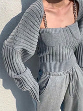 Two Piece Sets Polyester V Neck Chains Casual Top Outfit Mssza