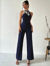 Unique Design Decorative Patchwork Flowers One-piece Jumpsuit Mssza
