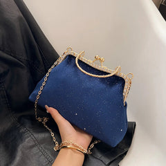 Vintage Designer With Chain Bags Lock Shell Clip Retro Evening Handbags Mssza
