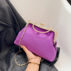 Vintage Designer With Chain Bags Lock Shell Clip Retro Evening Handbags Mssza