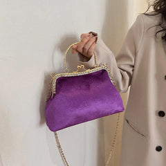 Vintage Designer With Chain Bags Lock Shell Clip Retro Evening Handbags Mssza