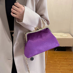Vintage Designer With Chain Bags Lock Shell Clip Retro Evening Handbags Mssza