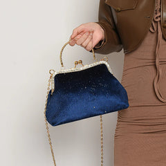 Vintage Designer With Chain Bags Lock Shell Clip Retro Evening Handbags Mssza