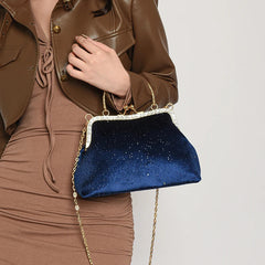Vintage Designer With Chain Bags Lock Shell Clip Retro Evening Handbags Mssza