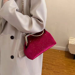 Vintage Designer With Chain Bags Lock Shell Clip Retro Evening Handbags Mssza