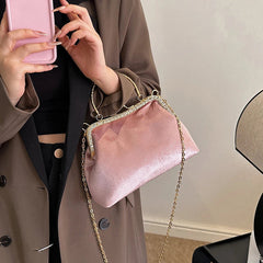 Vintage Designer With Chain Bags Lock Shell Clip Retro Evening Handbags Mssza
