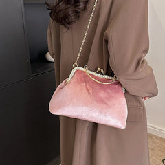 Vintage Designer With Chain Bags Lock Shell Clip Retro Evening Handbags Mssza