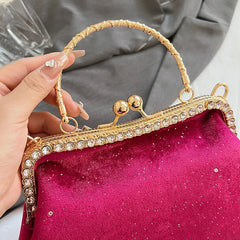 Vintage Designer With Chain Bags Lock Shell Clip Retro Evening Handbags Mssza