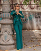 Vintage Double Breasted Peaked Lapel Slim Fit Office Jacket Pants 3 Pieces Set Mssza