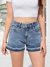 Vintage Embroidery Pockets Zipper Fly Casual Jean Booty Shorts Mssza