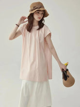 Vintage Loose Simple Lazy Wind O Neck Casual Preppy Style Oversize Lady Short Sleeve Tops Mssza