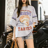 Vintage Loose Street Casual Outfits Breathable Printed Short Sleeves T-Shirt Mssza