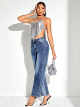 Vintage Patchwork Loose High Waist Straight Wide-leg Denim Streetwear Casual Trousers Mssza
