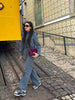 Vintage Plaids Lapel Ruffle Flare Blouses And Straight High Waist Pants Suit Mssza