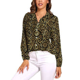 Vintage Print Single Breasted Regular Fit Long-Sleeve Shirt Mssza