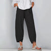 Vintage Solid Pockets Cotton Linen Harem Baggy Wide Leg Trousers Mssza