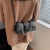 Vintage Solid color Chain Shoulder Side Bag Small PU Leather Handbag Mssza