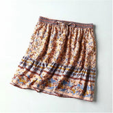 Vintage chic Hippie floral printed beach artistic short skirts Mssza