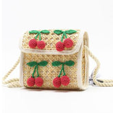 Weave Embroidery Cherry Beach Handbag Mssza