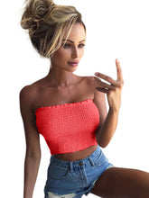 Women Crop Top Strapless Ruffles Shaping Bandeau Top Mssza