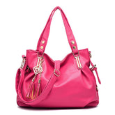 Women Faux Leather Tassel Soft Leather Handbags Mssza