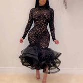 Hollow Out Dress Spring Winter Long Sleeve Dress Mssaz Desses
