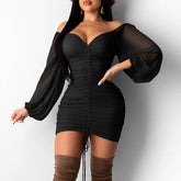 Lace Up Bodycon Dress Spring Party Dresses Mssaz Desses