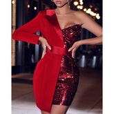Sequined Patchwork Sey Dress Mssaz Desses