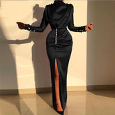 Splits Long Sleeve Maxi Dress Mssaz Desses