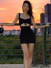 Spaghetti Strap Spring Hollow Out Sleeveless New Lady Casual Mujer Mini Dress Mssaz Desses