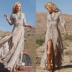Chiffon Boho Long Maxi Dress Mssaz Desses