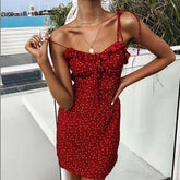 Floral Mini Dress Sleeveless Bandage Elegant Ladies Party Beach Dresses Sundress vestidos New 2019 Mssaz Desses