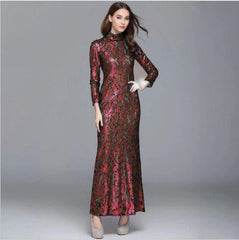 Long Sleeves Sequined Elegant Party Prom Maxi Gown Mssaz Desses