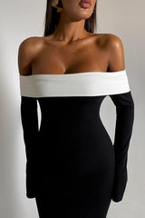Aeris Off-shoulder Maxi Knit Dress Mssaz Desses