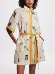 Unique Vintage Fun Shirt Style Mini Dress Mssaz Desses