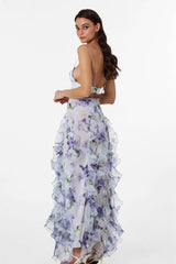 Alexia Ruffle Sheer Maxi Dress Mssaz Desses