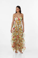 Alexia Ruffle Sheer Maxi Dress Mssaz Desses