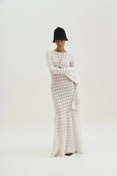 Anna Round Neck Flared Cuff Knitted Maxi Dress Mssaz Desses