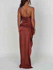Satin Slit Maxi Dress Mssaz Desses