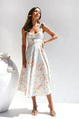 Beata Printed Strap Midi Dress Mssaz Desses